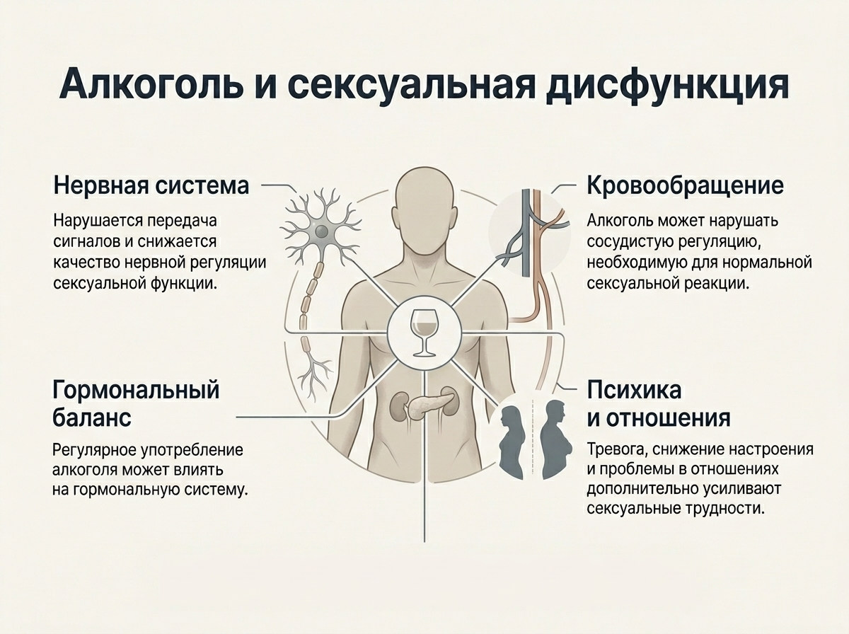 Инфографика: алкоголь и сексуальная дисфункция